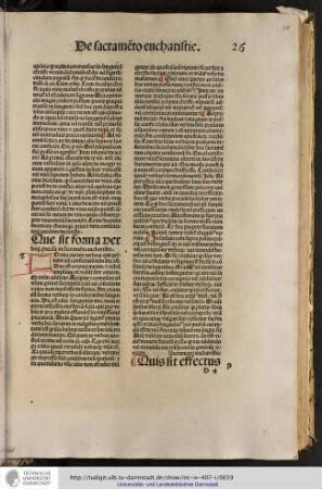 Forma autem verborum que pertinent ad consecrationem hec est Hoc est corpum meum...
