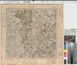 Katasteramt Arnsberg  Kreis Arnsberg, Meßtischblatt Neheim 4513, Farbige Einzeichnung mit Namensliste