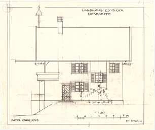 Pfann, Paul; Landhaus Zollinspektor Ed. Glück - Nordseite (Aufriss)
