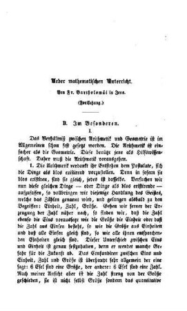 Ueber mathematischen Unterricht : Fortsetzung