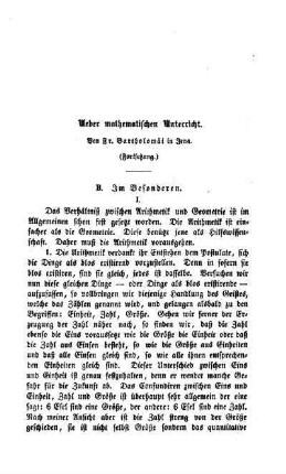 Ueber mathematischen Unterricht : Fortsetzung