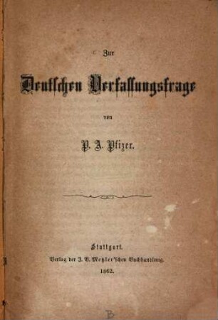 Zur deutschen Verfassungsfrage