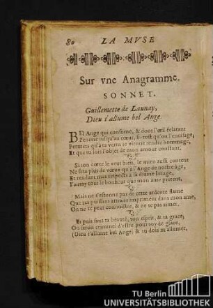 Sur vne Anagramme. Sonnet