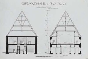 Zwickau, Gewandhaus, Querschnitte (Zustand 1899), Rekonstruktion