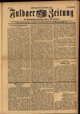 Ausgabe vom Samstag, den 17. November 1894.