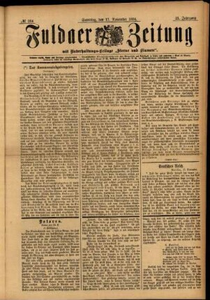 Ausgabe vom Samstag, den 17. November 1894.
