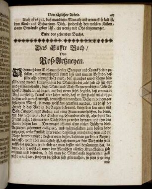 Das Eilffte Buch / Von Roß-Artzneyen.