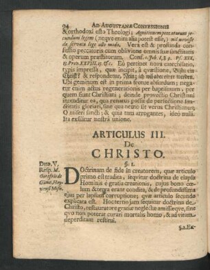 Articulus III. De Christo.