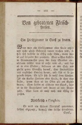 Von gebratenen Fleischspeisen