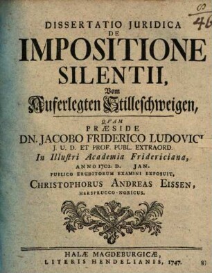 De impositione silentii
