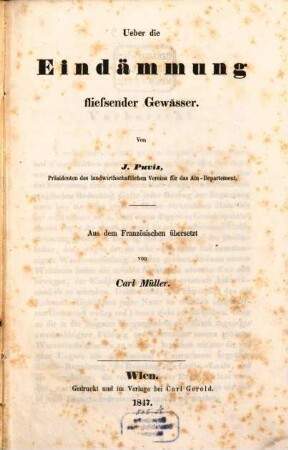 Ueber die Eindämmung fliessender Gewässer