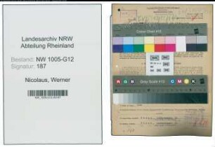 Entnazifizierung Werner Nicolaus , geb. 23.04.1907 (Buerovorsteher)