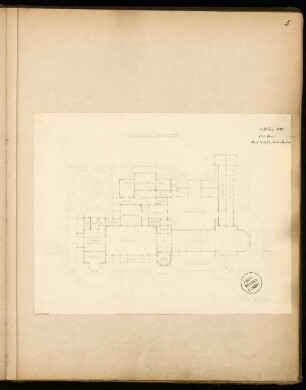 Kaffeehaus am Wasser Monatskonkurrenz März 1873: Grundriss; 1:200, Maßstabsleiste
