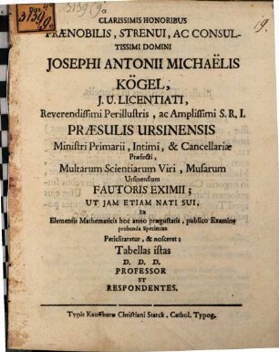 Ex arithmetica determinatorum, ac indeterminatorum et geometria continuata specimina