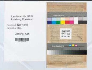 Entnazifizierung Karl Doering, geb. 02.07.1898 (Postsekretaer)