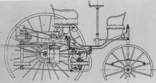 Dreirädriger Benz-Motorwagen, 1887 : Technikgeschichte | Industrie und Technik | Kraftwagen