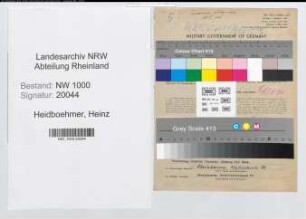 Entnazifizierung Heinz Heidboehmer, geb. 10.09.1894 (Angest.)