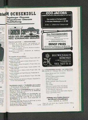 Der Langenhorner Bürger- und Heimatverein begrüßt im 1. Halbjahr 1984 als neue Mitglieder: