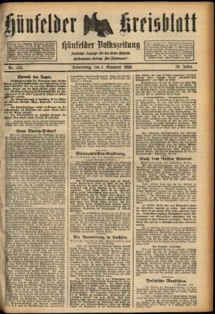 Ausgabe vom Donnerstag, den 04. November 1926.