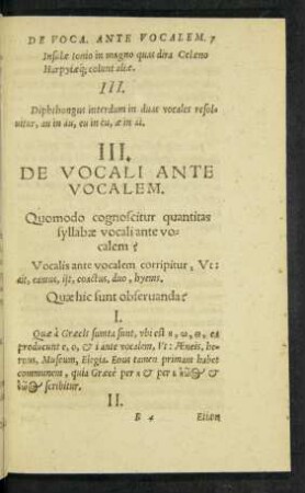 III. De Vocali Ante Vocalem.