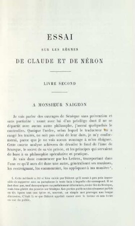 Essai sur les règnes de Claude et de Néron. Livre second