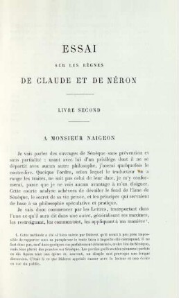 Essai sur les règnes de Claude et de Néron. Livre second