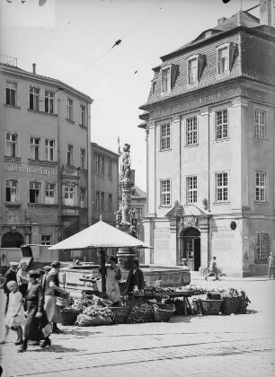 Zittau, Patrizierhaus mit Marsbrunnen