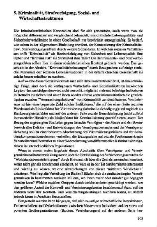 193-234, 5. Kriminalität, Strafverfolgung, Sozial- und Wirtschaftsstrukturen