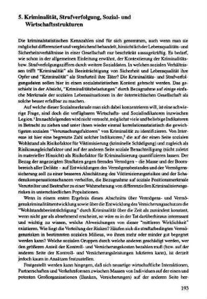 193-234, 5. Kriminalität, Strafverfolgung, Sozial- und Wirtschaftsstrukturen