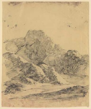 Von Felsen gesäumte Flusswindung [aus Mappe III aus dem Sommerhoff-Nachlass]
