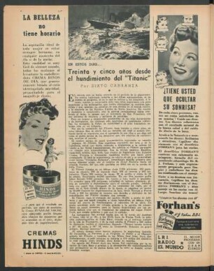 Treinta y cinco años desde el hundimiento del "Titanic" : En estos días...