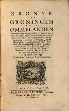 Kronyk van Groningen ene Ommelanden