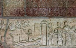 Frankreich. Alsace. Bas Rhin. Andlau. Abteikirche Sainte Ricarda. Fresken Band romanisch