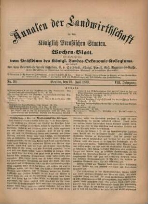 No. 30. Berlin, den 22. Juli 1868. VIII. Jahrgang.