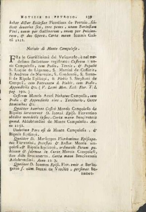 Notizie di Monte Campolese.