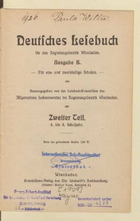 Teil 2 = Schuljahr 6 - 8, [Schülerband]: [Teil 2 = Schuljahr 6 - 8, [Schülerband]]