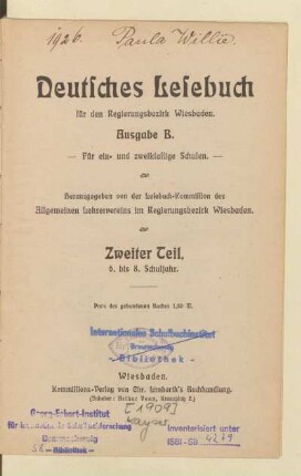 Teil 2 = Schuljahr 6 - 8, [Schülerband]: [Teil 2 = Schuljahr 6 - 8, [Schülerband]]