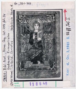Paris, Bibliothèque Nationale: Nouv. Acq. lat. 1203 (Godescalc-Evangelistar), fol. 3r, Christus