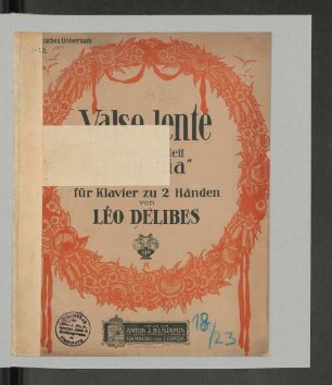Valse lente aus dem Ballett "Coppélia" : für Klavier zu 2 Händen