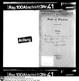 Relationen der Osnabrückischen Gesandten auf dem Kreistag zu Köln