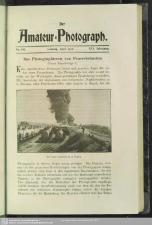 Das Photographieren von Feuersbrünsten