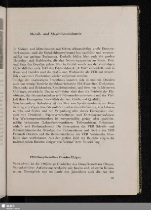 Metall- und Maschinenindustrie