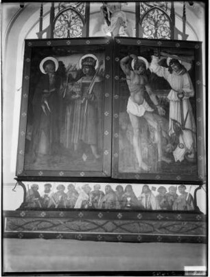 Hinterzarten Sankt Oswaldkapelle Ansicht Seitenaltar geschlossen