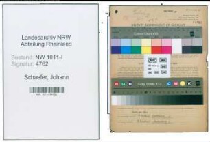 Entnazifizierung Johann Schaefer , geb. 05.11.1899 (Ableser)