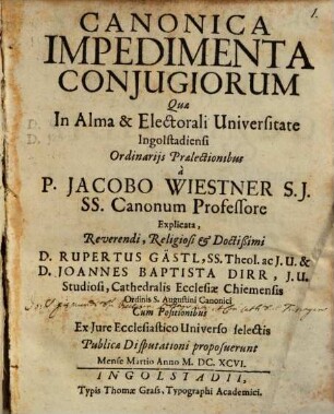 Canonica Impedimenta Conjugiorum