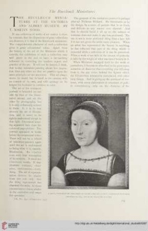 Vol. 60 (1916/1917) = No. 240: The Buccleuch miniatures at the Victoria and Albert Museum