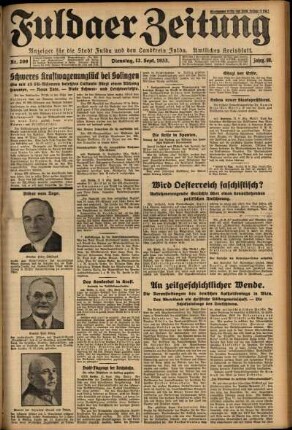 Ausgabe vom Dienstag, den 12. September 1933.