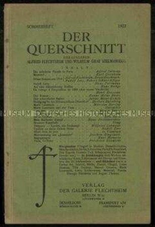 Kunstzeitschrift Der Querschnitt, [2]. Jahrgang 1922
