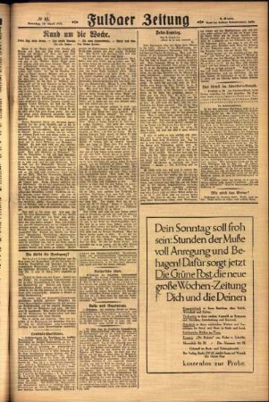 Zweite Ausgabe vom Sonntag, den 10. April 1927.