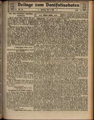 Zweite Ausgabe vom Sonntag, den 08. Juli 1928.